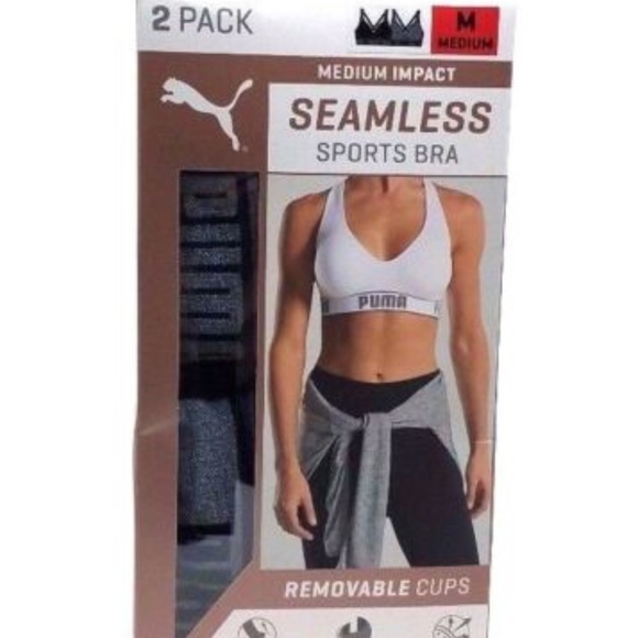 puma medium impact seamless sports bra
